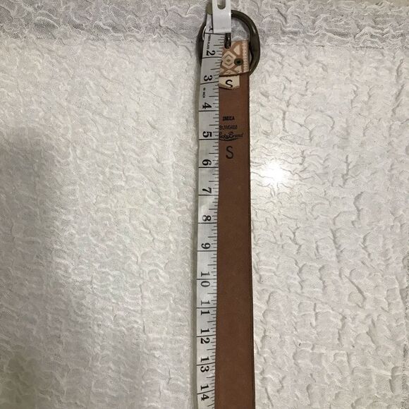 Lucky Brand Boho Embossed Leather Belt Size S - Picture 5 of 6